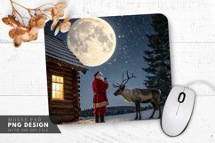 Santa and Reindeer Under the Full Moon Mouse Pad PNG Product Image 1