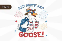 Red White and Goose PNG, Goose PNG Sublimation Design Product Image 1