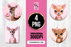 Cute Baby Deer Clipart Sublimation PNG Product Image 1