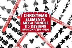 113 Christmas Elements Silhouette Stencil Mega Bundle SVG Product Image 1