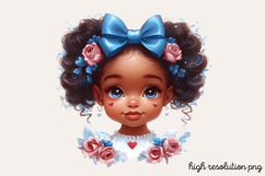 Cute Black Girl with Flower Clipart Bundle PNG Product Image 8