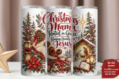 Blessed Mama Christmas 20oz Tumbler Wrap, Christian Mom Chri Product Image 2