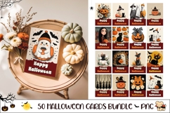Cartoon Halloween Greeting Card Bundle, Halloween Bundle Product Image 1