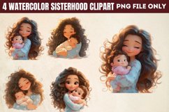Watercolor Sisterhood Clipart PNG Product Image 1