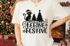 Feline Festive Svg, Funny Cat Christmas Svg, Cat Lover Svg. Product Image 2