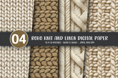 Boho Knit and Linen Digital Paper Product Image 1