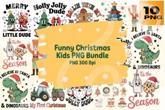 Funny Christmas Kids PNG Bundle 10 Playful Holiday Product Image 1