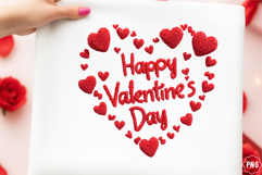 Valentine's Day Faux Yarn Heart PNG, Knitted Love Clipart Product Image 1