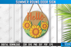 Summer Round Door Sign Laser Cut Bundle, Wooden Welcome Sign Product Image 3