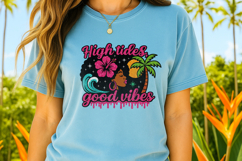 High Tides, Good Vibes Glitter Afro Sunset PNG Sublimation Product Image 2