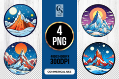Snowy Mountain Peak clipart sublimation png Product Image 1