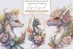 Fantasy dragons clipart, Dragons clipart, Floral Dragon Product Image 1