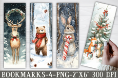 Christmas Animals in the Forest Bookmark Product Image 1