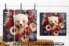 Bear sublimation, 3d flower tumbler Product Image 1