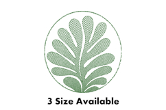 Minimal Green Leaf Line Art Embroidery Design Product Image 1