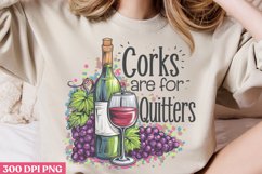 Corks are for quitters PNG, Wine Lover Sublimation PNG Product Image 2