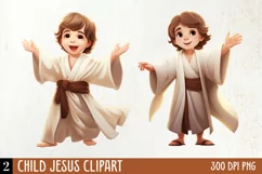 Child Jesus Clipart Png Design, Watercolor Clipart Product Image 1
