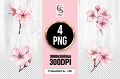 Watercolor Four Leaf Clover Clipart Sublimation PNG Product Image 1