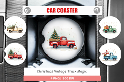 Christmas Vintage Truck Car Coaster Product Image 1
