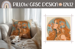 Summer Girl Pillow Template, Hippie Pillow Case Product Image 1