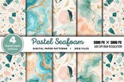 Pastel Seafoam Teal Blush Digital Paper JPG Product Image 1