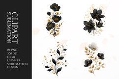 Golden Yellow Floral Arrangement Clipart Sublimation PNG Product Image 1