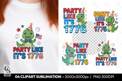 Party Like It's 1776 Dino Clipart Sublimation PNG Product Image 1
