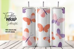 Butterfly pattern tumbler wrap sublimation design Product Image 1