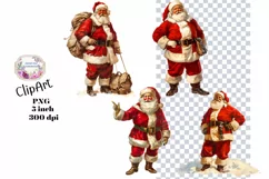 Christmas, Santa, Ephemera, PNG, Junk Journal, clipart Product Image 1