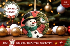 Cartoon Christmas Ornament Design, Snowman Ornament Template Product Image 1