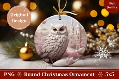 Christmas Ornament PNG, Cute Owl Ornament Sublimation Product Image 1