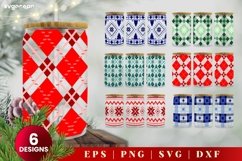 Christmas Pattern Can Glass | Svg Bundle | 16 Oz Libbey Product Image 1