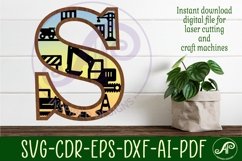 Construction Large S wall Letter 3 layer sign Product Image 1
