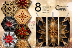 Embroidery | 8 gold skinny tumbler Sublimation designs Product Image 1
