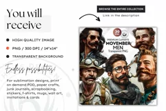 Movember Man clipart, Mustache clipart, Rockstar PNG Product Image 2
