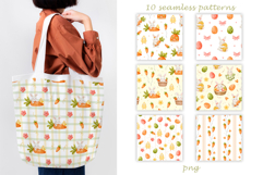 Pastel Easter Bunny &amp; Carrots Seamless Patterns Product Image 2