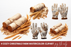Cozy Winter Animals Clipart Sublimation Animals Clipart Product Image 1