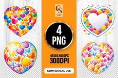 Colorful Heart Clipart Sublimation PNG Product Image 1