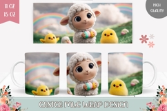 Funny Easter Sheep Mug Design, Easter Chick Mug Template Product Image 1