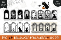 Halloween Ghost Mug Template, Pumpkins Mug Wrap Designs Product Image 1