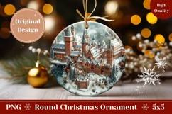 3D Magic Village Ornament PNG, Cute Winter Ornament Design Product Image 1