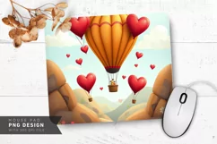 Hot Air Balloon Love Mouse Pad PNG Design Product Image 1