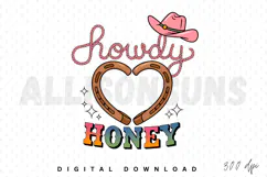 Howdy Honey PNG, Valentine’s day Sublimation PNG Product Image 1