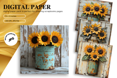 Sunflower Background Wallpaper Digital Paper Wall Art Product Image 1