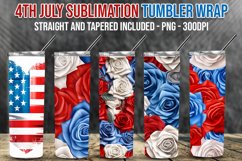 4th july Floral Digital paper 20 oz Skinny Tumbler Product Image 1