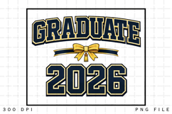 Graduate 2026 PNG Navy and Gold Graduation Product Image 1