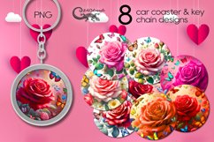 Rose | Spring Car coaster &amp; key chain sublimation design Product Image 1
