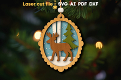 Christmas Tree Toy Deer SVG laser cut file for Glowforge Product Image 1