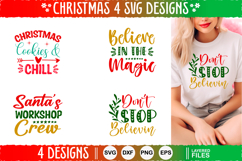 4 Christmas SVG Designs, Christmas SVG Cut file design Product Image 1