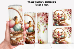 Easter Skinny Tumbler 20oz Wrap Design, Easter Tumbler PNG Product Image 1